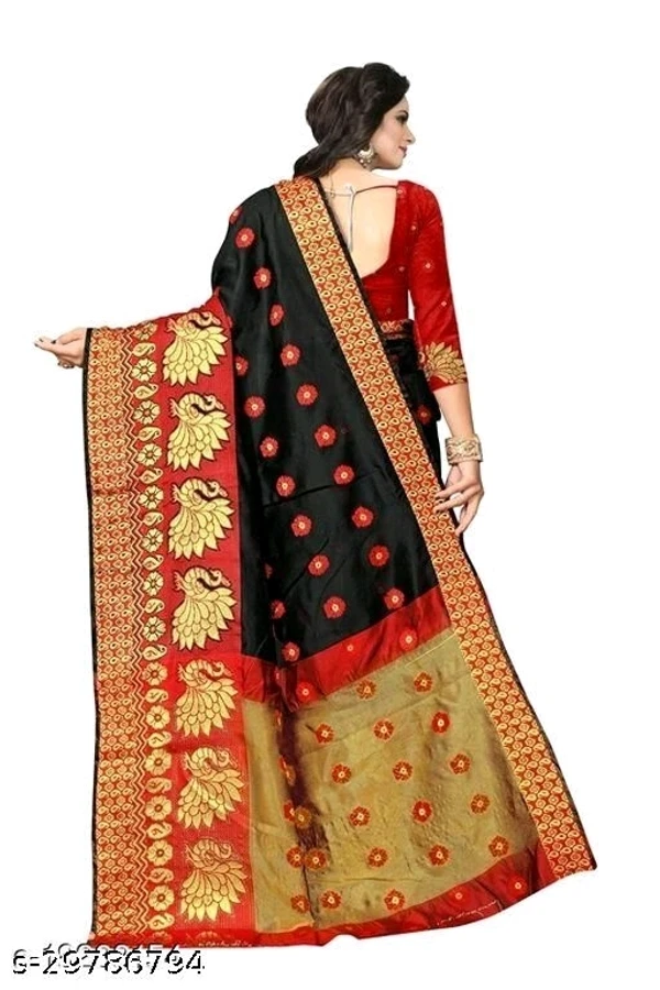 Peacock Kanjivaram Buti black Saree - available,  available free delivery, 6 days easy Returns, free size