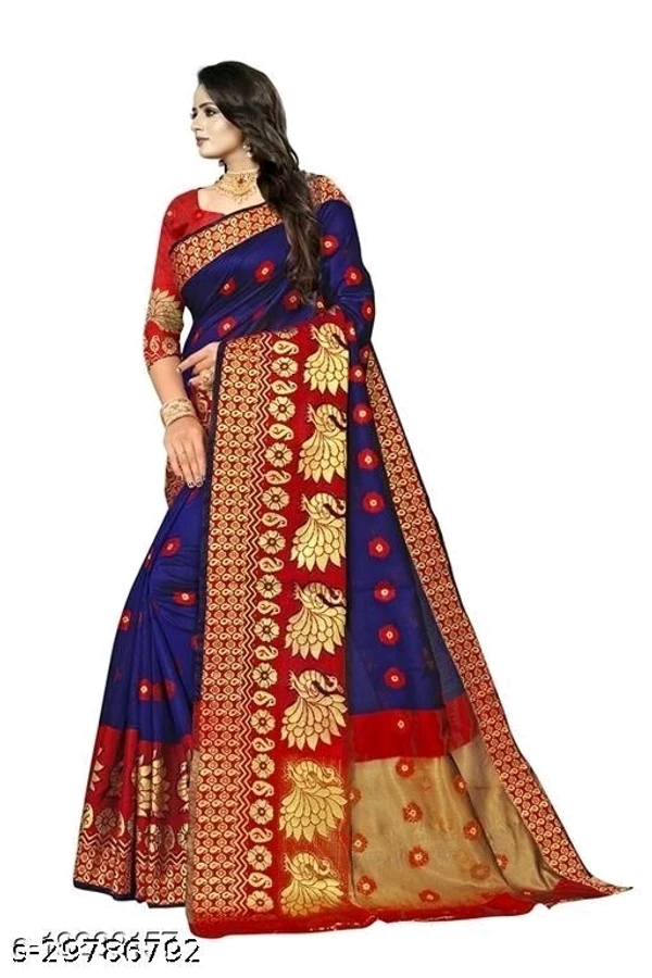 Peacock Kanjivaram Buti Navy Blue - available, available free delivery, 6 days easy Returns, free size