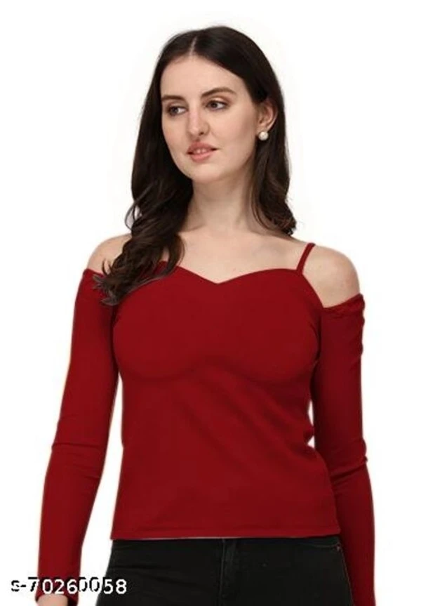 Casual Off Shoulder Sleeve Solid Women Top - available, S