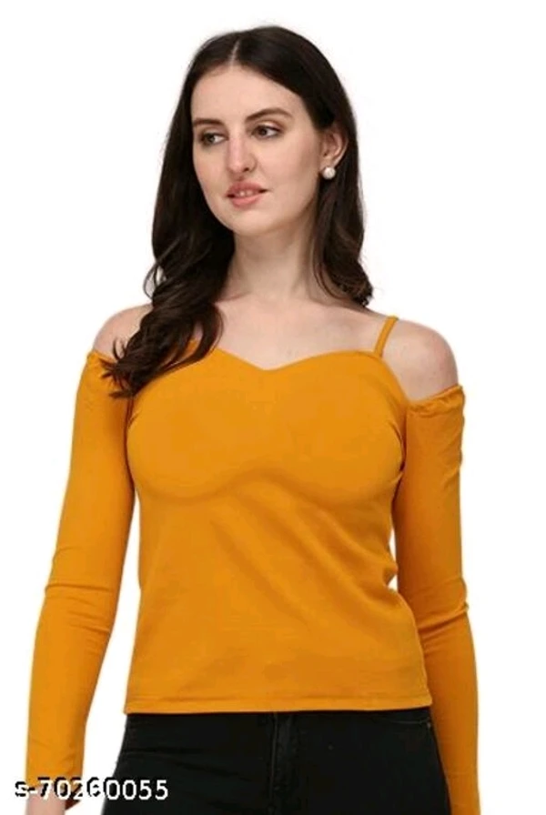 Casual Off Shoulder Sleeve Solid Women Top - XL, available
