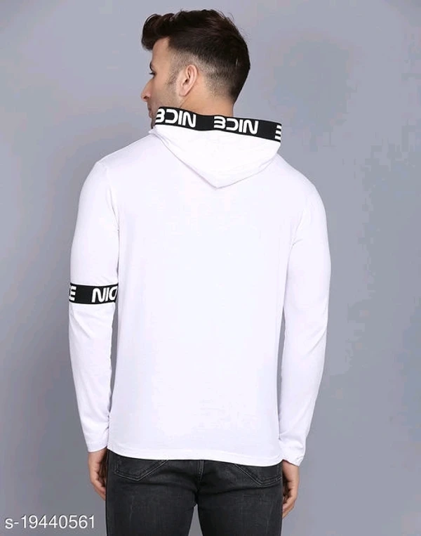 SHAPPHR Typography Men Hooded Neck White Tshirt - L, available