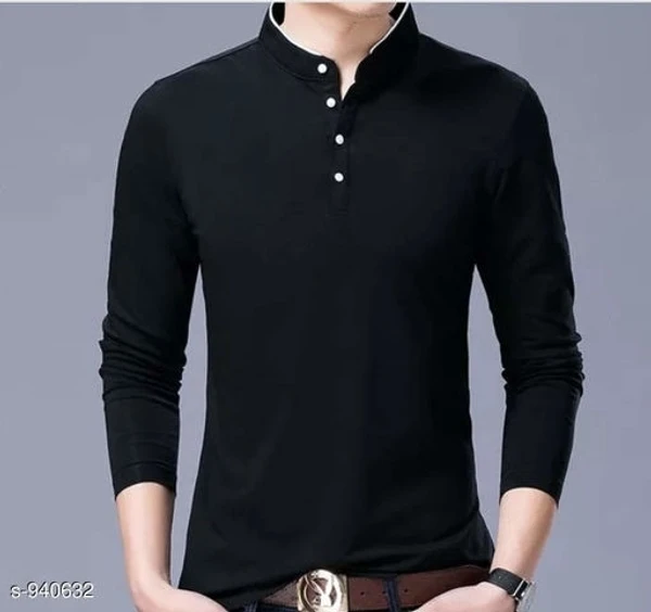 Stylish Casual Cotton Solid T-Shirt - XL, available