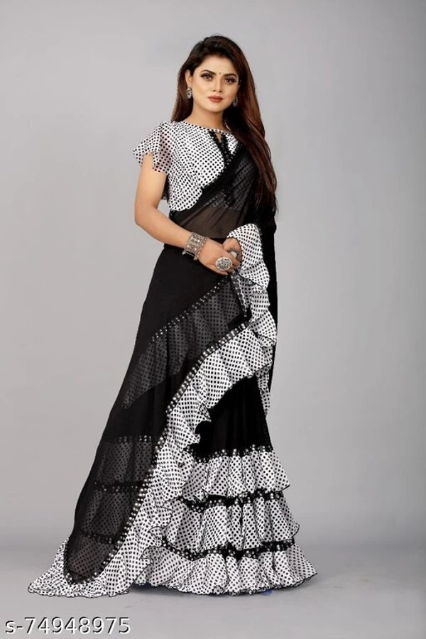 Polka Print Bollywood GeorgetteCrepe Georgette Saree - available, Free Size