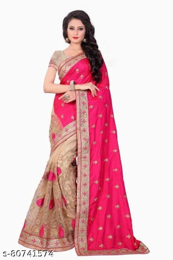 Embroidered Bollywood Net Saree(Multicolor) - available, Free Size