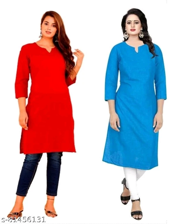 PAKHI-Women's Popular,Sensational, Trendy, Fashionable100% Cotton Kurti for Daily use (Packof 2) - available, M