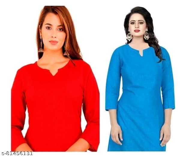PAKHI-Women's Popular,Sensational, Trendy, Fashionable100% Cotton Kurti for Daily use (Packof 2) - available, M