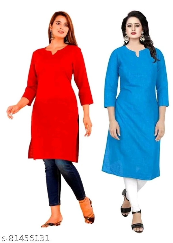 PAKHI-Women's Popular,Sensational, Trendy, Fashionable100% Cotton Kurti for Daily use (Packof 2) - available, M