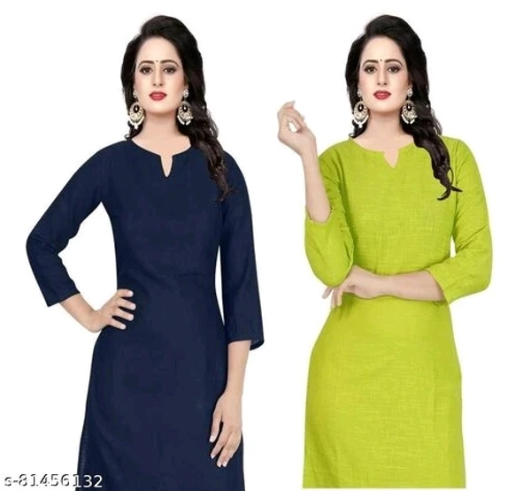 PAKHI Women's Popular,Sensational, Trendy, Fashionable100% Cotton Kurti for Daily use (Packof 2) - available, M