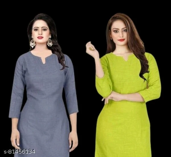 PAKHI Women's Popular,Sensational, Trendy, Fashionable100% Cotton Kurti for Daily use (Packof 2) - available, M