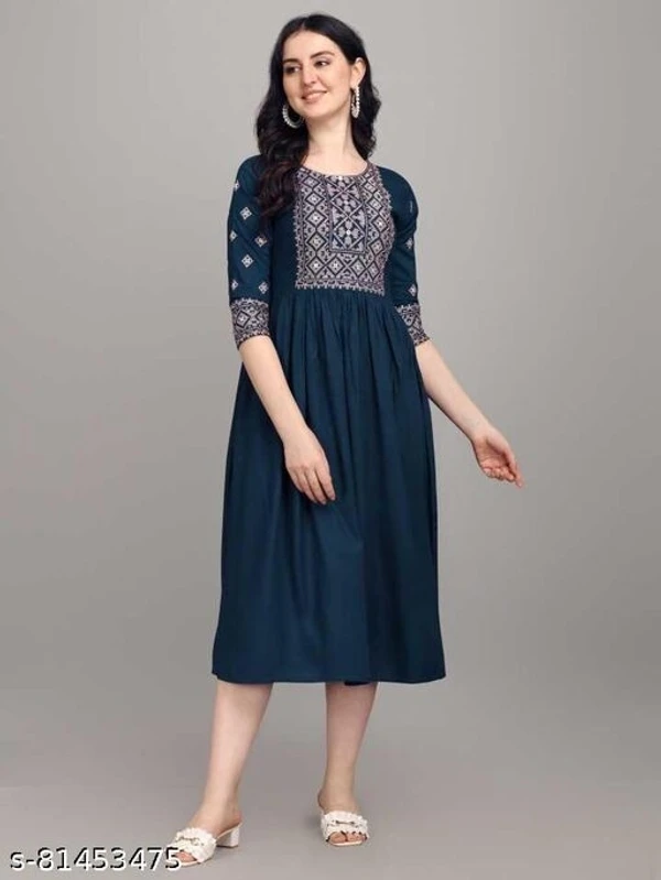 Rayon Kurtis Blue - available, M