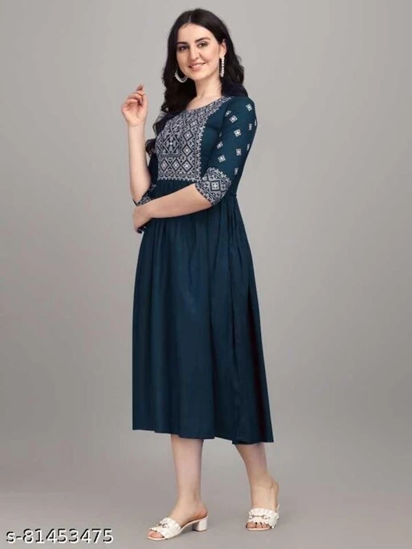 Rayon Kurtis Blue - XL, available