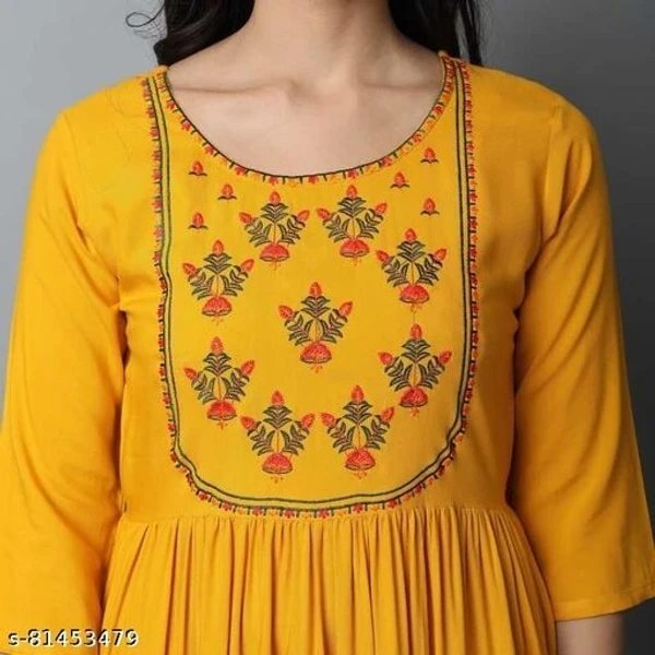 Rayon Kurtis Yellow 1002 - available, M