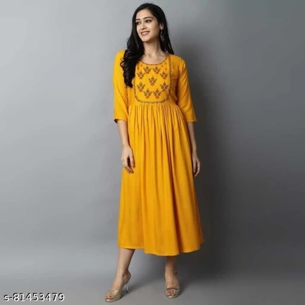 Rayon Kurtis Yellow 1002 - XXL, available