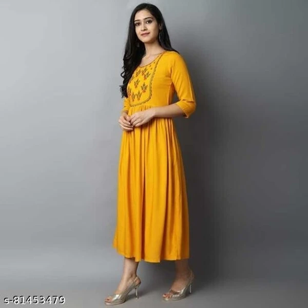 Rayon Kurtis Yellow 1002 - XXL, available