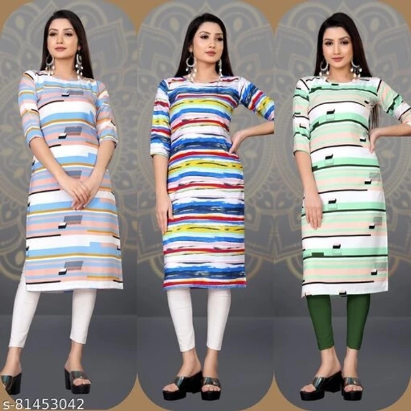 Women Printed A-Line Straight Kurta 3 Piece Combo - XL, available