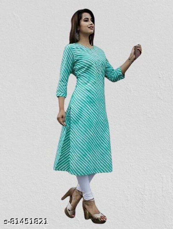 Women Cotton A-line Stripe Kurti - XXL, available