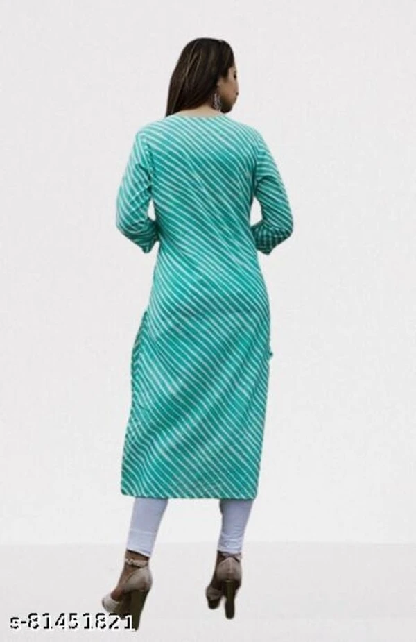 Women Cotton A-line Stripe Kurti - M, available