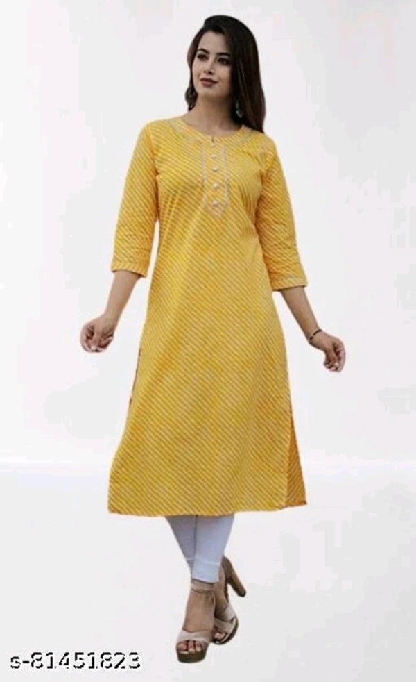 Women Cotton A-line Stripe Kurti - available, S