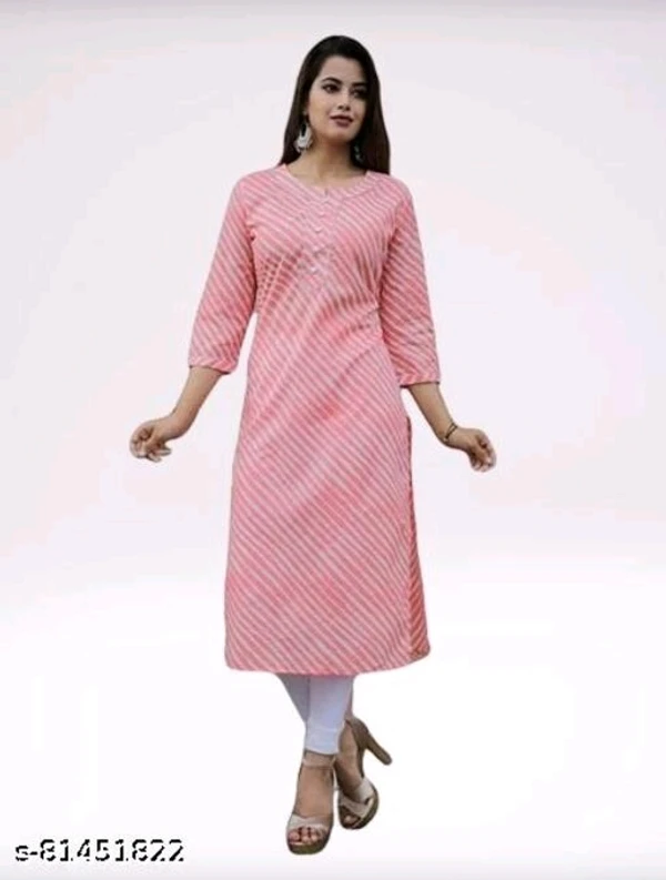 Women Cotton A-line Stripe Kurti - available, S