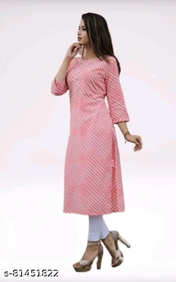 Women Cotton A-line Stripe Kurti - available, S