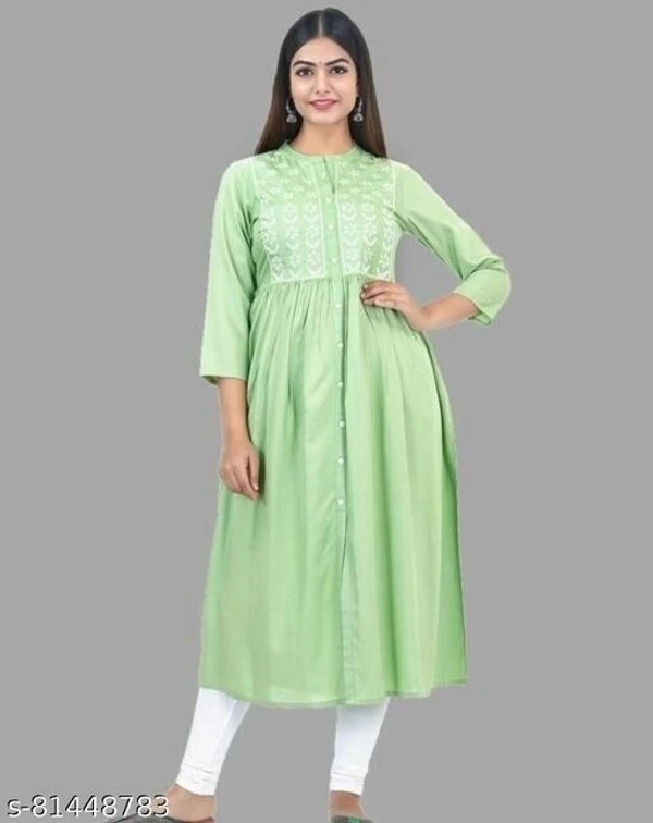 Demirner Womans Rayon EmbroideryWork Anarkali Kurta - available, S