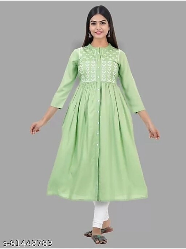 Demirner Womans Rayon EmbroideryWork Anarkali Kurta - XXL, available