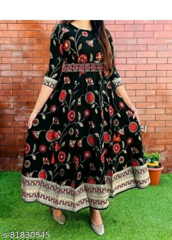 Black bottal print Gown - available, S