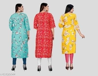 Women crepe fabric printed kurti - available, S