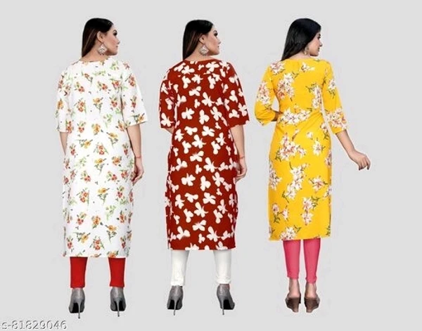 Women crepe fabric printed kurti - L, available