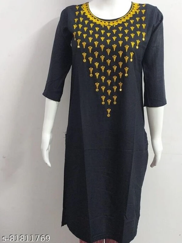 Aarohi Enterprise Riyon Black Kurti - available, M