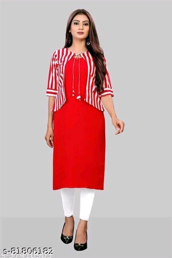 Flirty Casual Printed Crepe Kurti - L, available