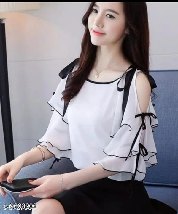MASK+019 WHITE OFF SHOULDER KNOTES TOP - M, available