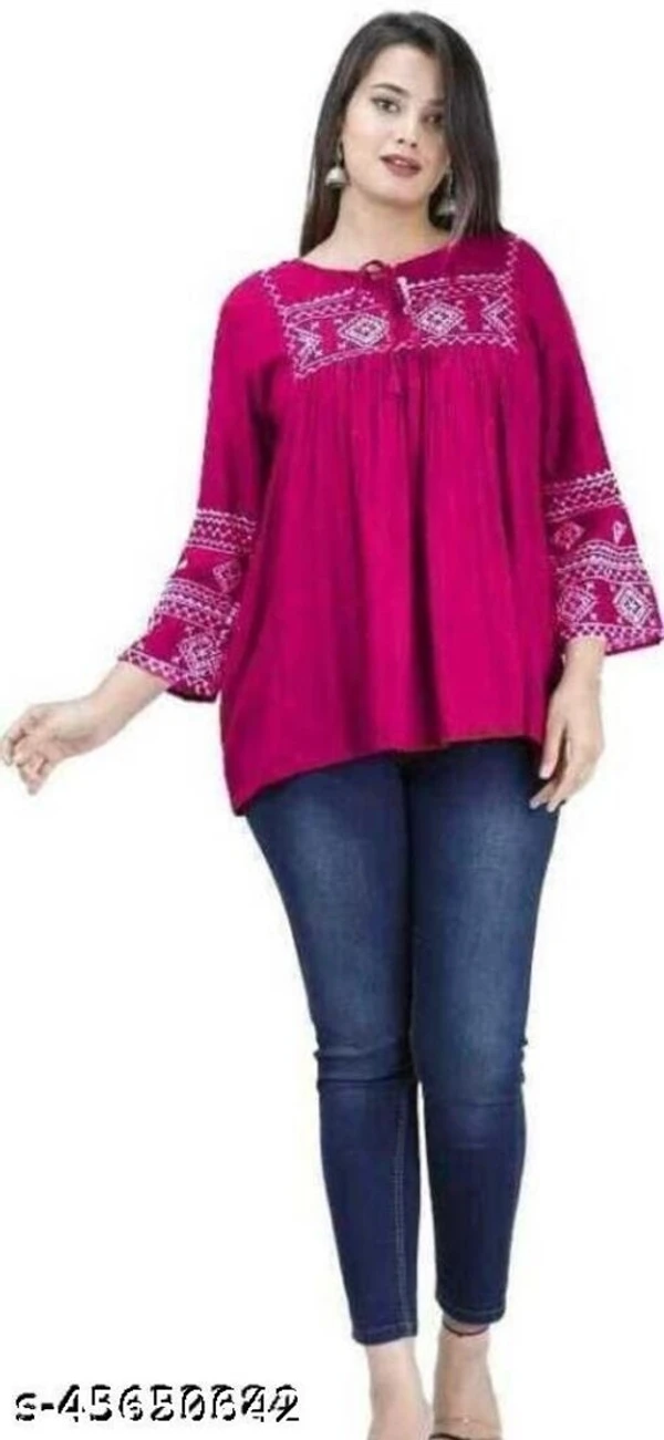 Women Embrodery Pink Top - XL, available