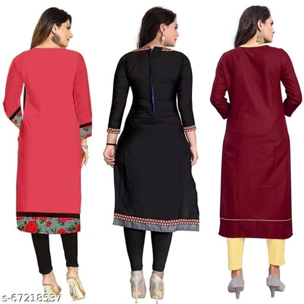 Royalty Woman's Free SizeMulti-Colored Pack Of 3 Combo Kurti - available, Un Stitched
