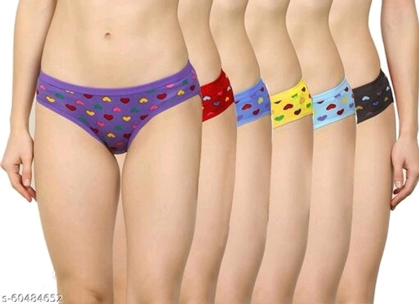 Women Cotton Silk HipsterMulticolor Panties Combo -100%Cotton (Pack of 6) (Color :Purple,Red, Blue,Yellow.Green, Black) (Pattern:Solid) - XXL, available