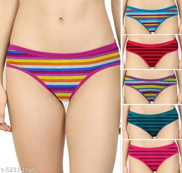 Women Cotton Silk HipsterMulticolor Panties Combo -100%Cotton (Pack of 6) ( Color: Orange,Green, Purple, Red, Blue, Pink) (Pattern: Solid) - M, available