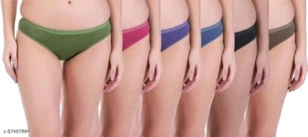 Desnuda Women Hipster Green,Black, Yellow, Blue Panty (Pack of 6) Briefs - XL, available