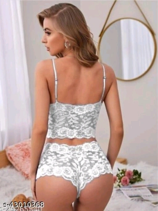 Women Lace White Lace Lingerie Set - 28E, available