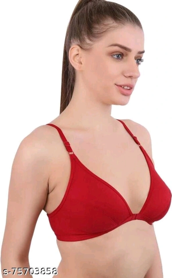 Mindsart Women Full Coverage Non Padded Bra - Push Up - (Red - 38B, available