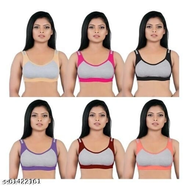 Fashion Women's Cotton Non PaddedDaily Bra Combo- Pack of 6 - 32A, available