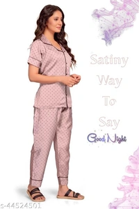 Style Samsara Women's CreamColoured Printed Night Wear - XL, available