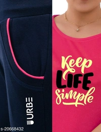 Urbe Cotton Tshirt and lower set - XL, available