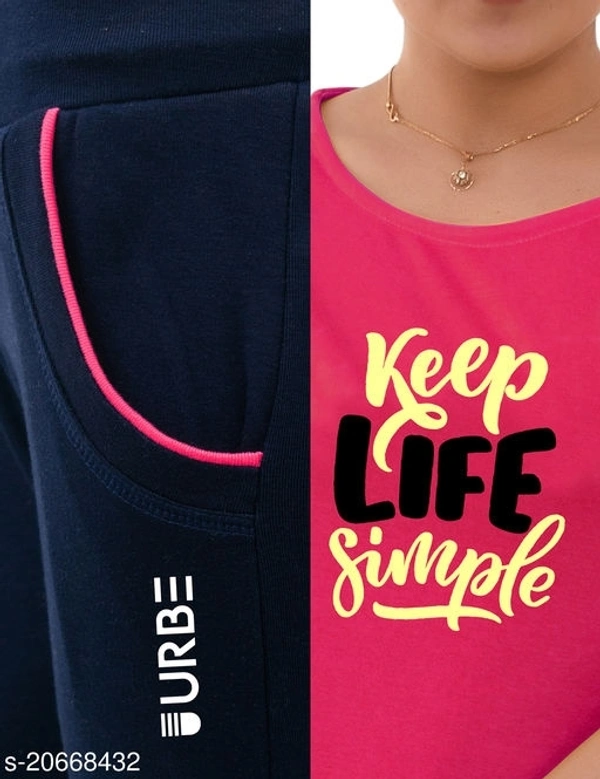 Urbe Cotton Tshirt and lower set - XL, available