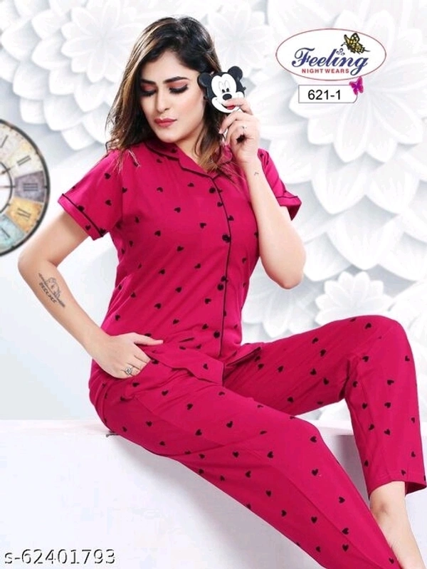 Stylish Collar Night Suits - XL, available
