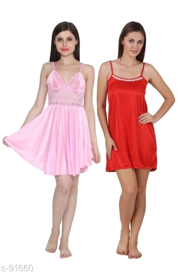 Stylish Satin Women's Nightwear - L, available