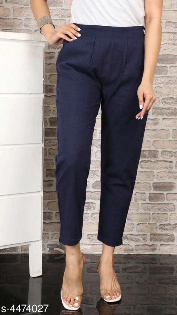 Trendy Cotton Trousers - M, available
