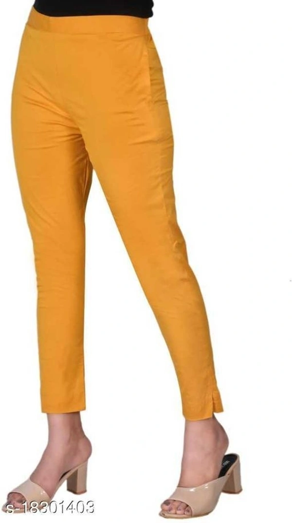 City Fashion Women's Cotton Lycra Mustard Regular/Slim Fit Casual Trouser Pants - 32, available