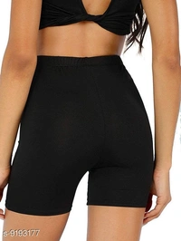 Stylish Women Solid Black Shorts - 48, available