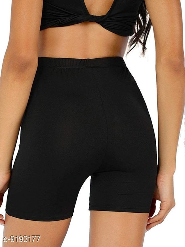 Stylish Women Solid Black Shorts - 48, available