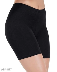Stylish Women Solid Black Shorts - 48, available
